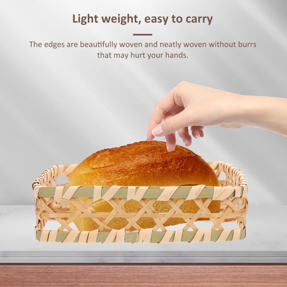 SEWCHICS Weave Basket Modern Farmhouse Bamboo Kitchen Storage for Housewives 1Set