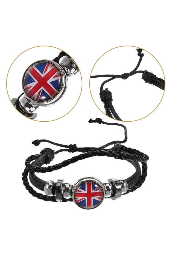 Soccer National Flag Bracelet Black Weaving Comfortable Match All Clothes