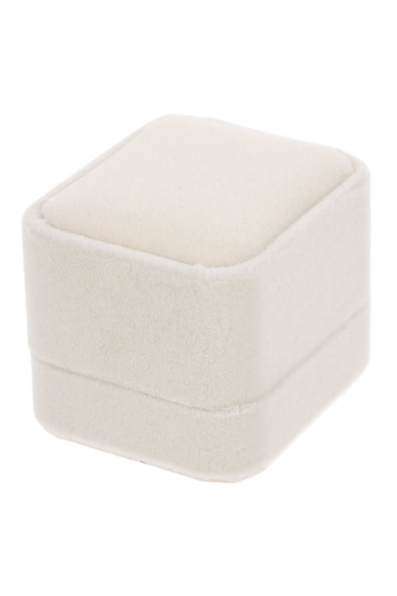 White Velour Jewelry Case for Rings Earrings Travel Essentials