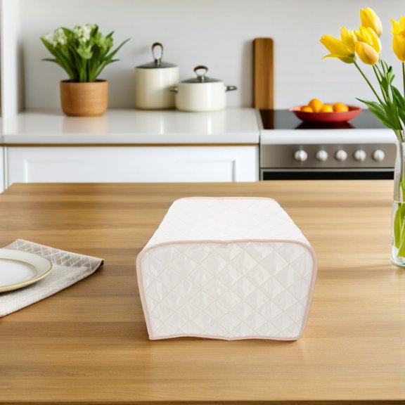 SEWCHICS White Polyester Bread Maker Cover, Washable Kitchen Counter Small Appliance Dust Protector for Bread Machine Storage
