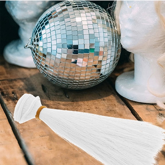 SEWCHICS White Straight Doll Hair Wig 15cm High Temperature Fiber for Crafts Accessories Ideal for Parties and Doll