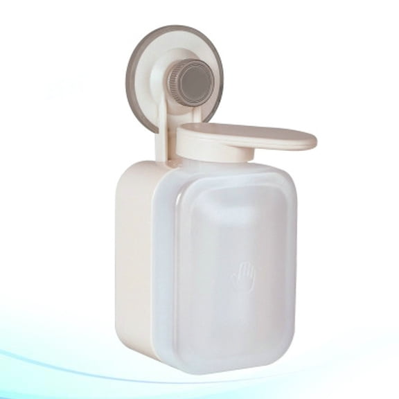 SEWCHICS 300ml White Wall-Mounted Manual Soap Dispenser for Lotion, Plastic Design, Easy Installation for Bathroom or Kitchen