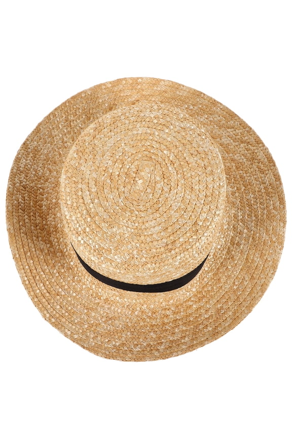 Wide Brim Black Straw Beach Hat for Women, Sun Hat for Outdoor Sports, Beach, Travel, 1 Piece