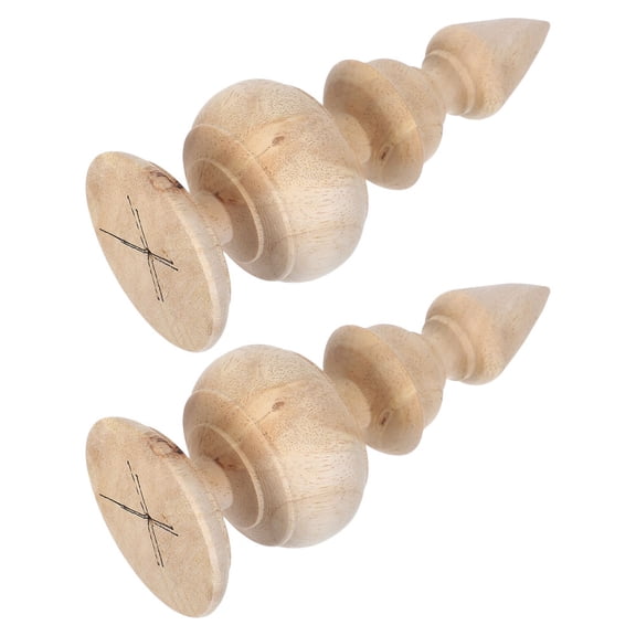 SEWCHICS Wood Ball Finials Decorative Unfinished Hardwood Topper for Furniture and Staircase Decoration Khaki 2pcs