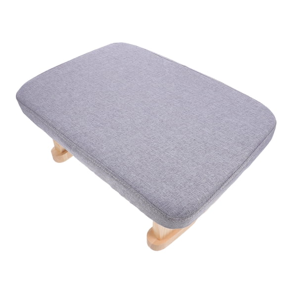 SEWCHICS Solid Wood Foot Stool Grey for Sofa Bedroom Entryway and Office Decor