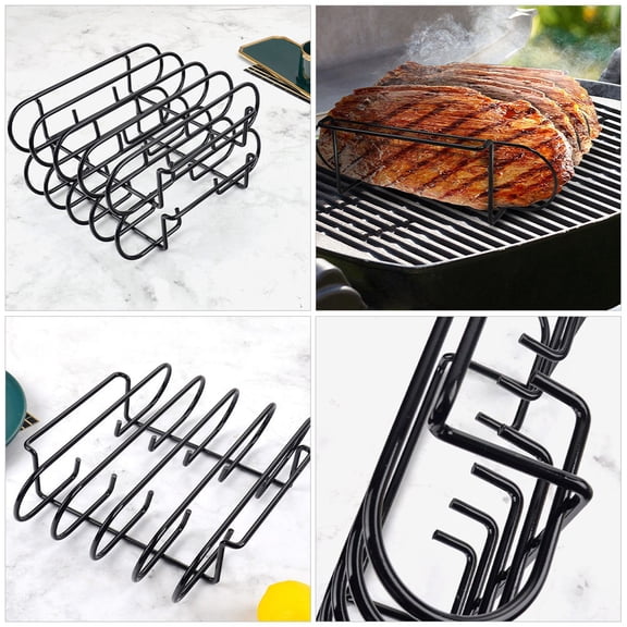 SEWCHICS Black Stainless Steel Bbq Rack for Home Outdoor Cooking Portable Grill Accessory