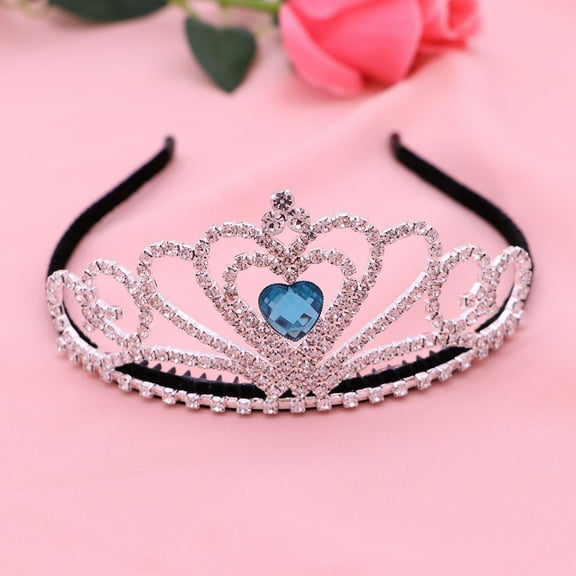 SEWCHICS Elegant Toddler Crown Headband Crystal Decoration for Birthday 1Pcs