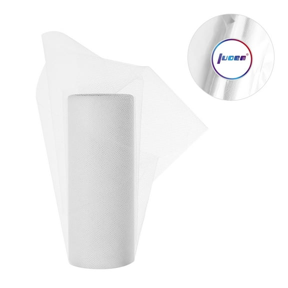 SEWCHICS White Tulle Fabric Roll for Wedding Reception Decorations, 1 Roll, Soft Sheer Material for Events