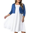 thumbnail image 1 of SEWIFY Women's Plus Size Bolero Cropped Cardigan Lightweight 3/4 Sleeve Shrug Sweaters for Dresses,1X-4X, 1 of 9