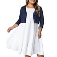 thumbnail image 1 of SEWIFY Women's Plus Size Bolero Cropped Cardigan Lightweight 3/4 Sleeve Shrug Sweaters for Dresses,1X-4X, 1 of 9