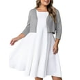 thumbnail image 1 of SEWIFY Women's Plus Size Bolero Cropped Cardigan Lightweight 3/4 Sleeve Shrug Sweaters for Dresses,1X-4X, 1 of 9
