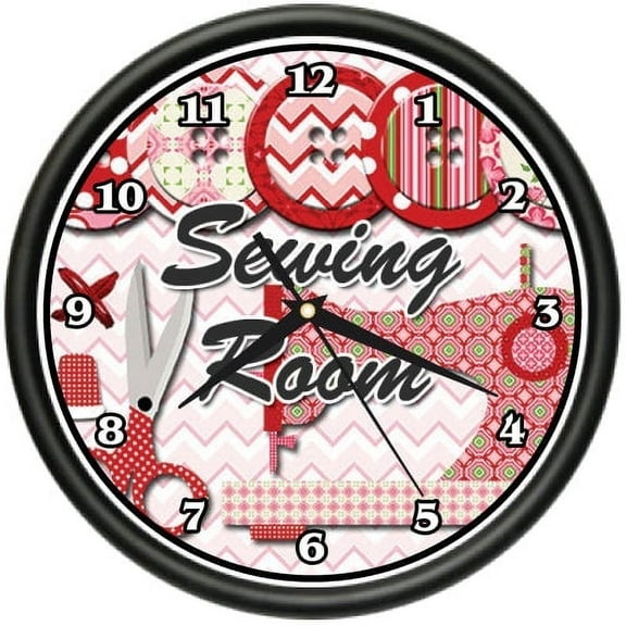 SEWING ROOM Wall Clock seamstress tailor fabric crafts gift