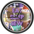 thumbnail image 1 of SEWING Wall Clock fabric machine seamstress room quilt, 1 of 1