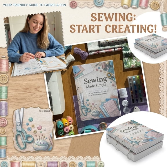 SEWINGMAKESIMPLE Beginner Sewing Learning Kit, Introduction to Stitching for New Crafters  Step-by-Step Card Set with Basic Techniques and Practice Materials