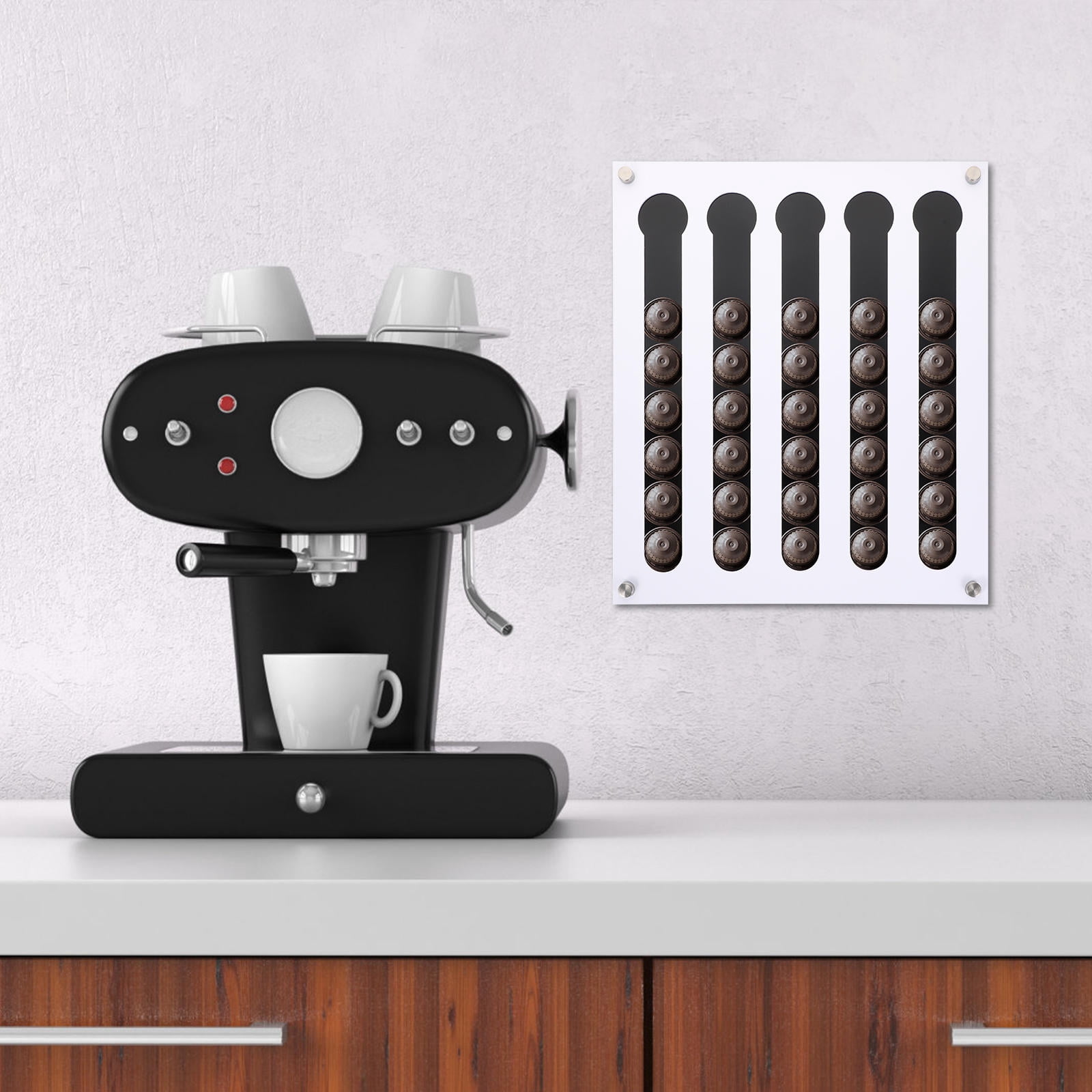 SEWOART Floating Coffee Shelf Wall Mounted Coffee Capsules Rack Black 1 ...