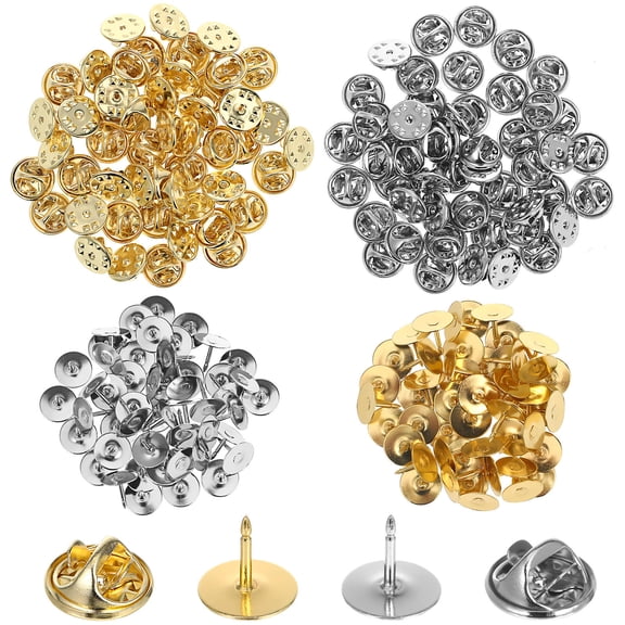 SEWOART 100Pairs Metal Locking Pin Backs for Craft Use Assorted Color Butterfly Clutch Tie Tacks