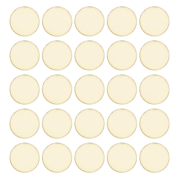 SEWOART Craft Wood Pieces Round Light Yellow Blank Sides for Art Projects 100Pcs