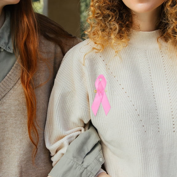 SEWOART 100Pcs Fundraising Ribbon Decorative Ribbons Polyester Pink Awareness Expression Families