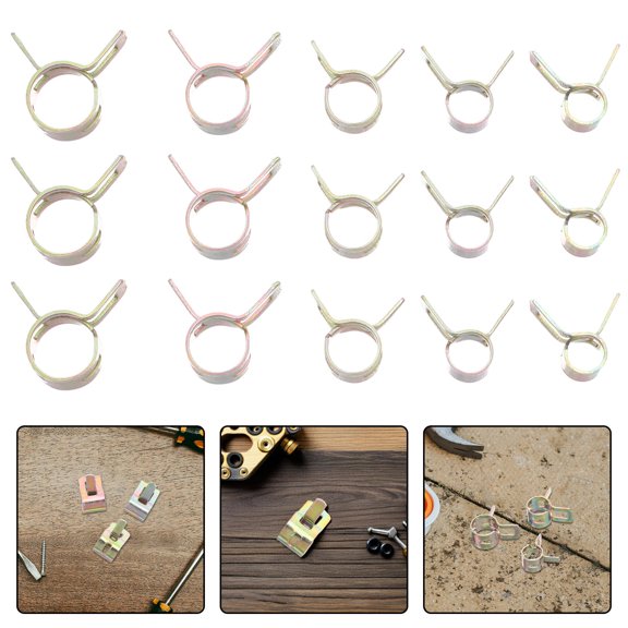 SEWOART 100Pcs Hose Pinch Clamp Set with Galvanized Metal Spring Clips for Industrial Plumbing Use