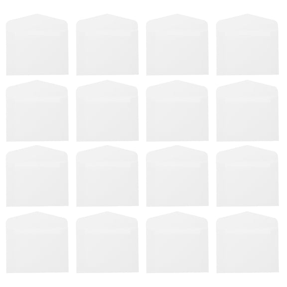SEWOART 100Pcs Plain White Envelope Pockets with DIY Label Surface for Card Organization