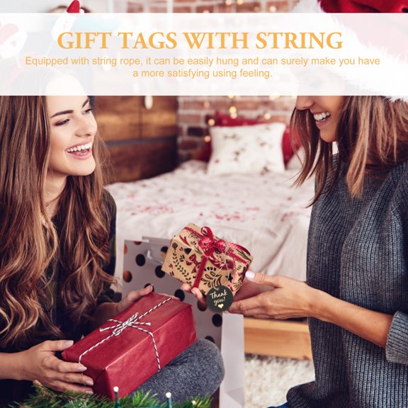 SEWOART 100pcs Party Decorations Paper Handmade Tags Black Simple for Guests