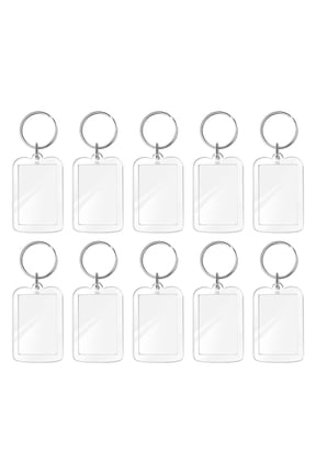 10-Pack Transparent Photo Insert Keychains Metal Key Gifts for Friends Keys