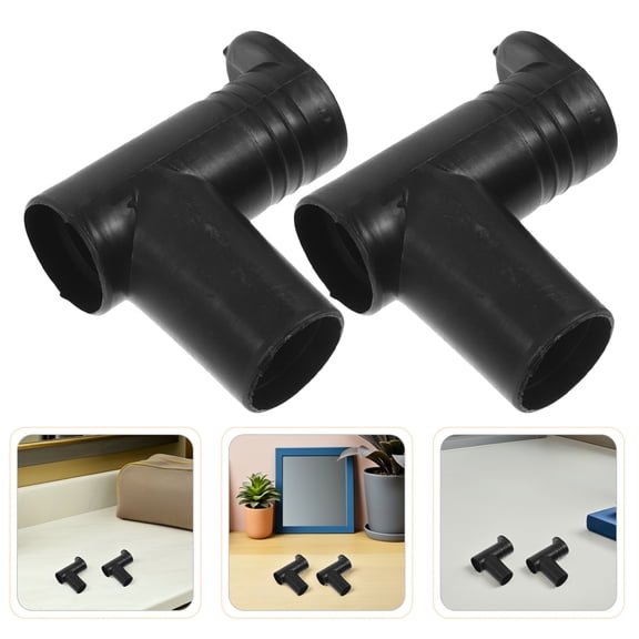 SEWOART 10Pcs Black Plastic Clothes Rack Tube Connectors for Wardrobe Rod Ends