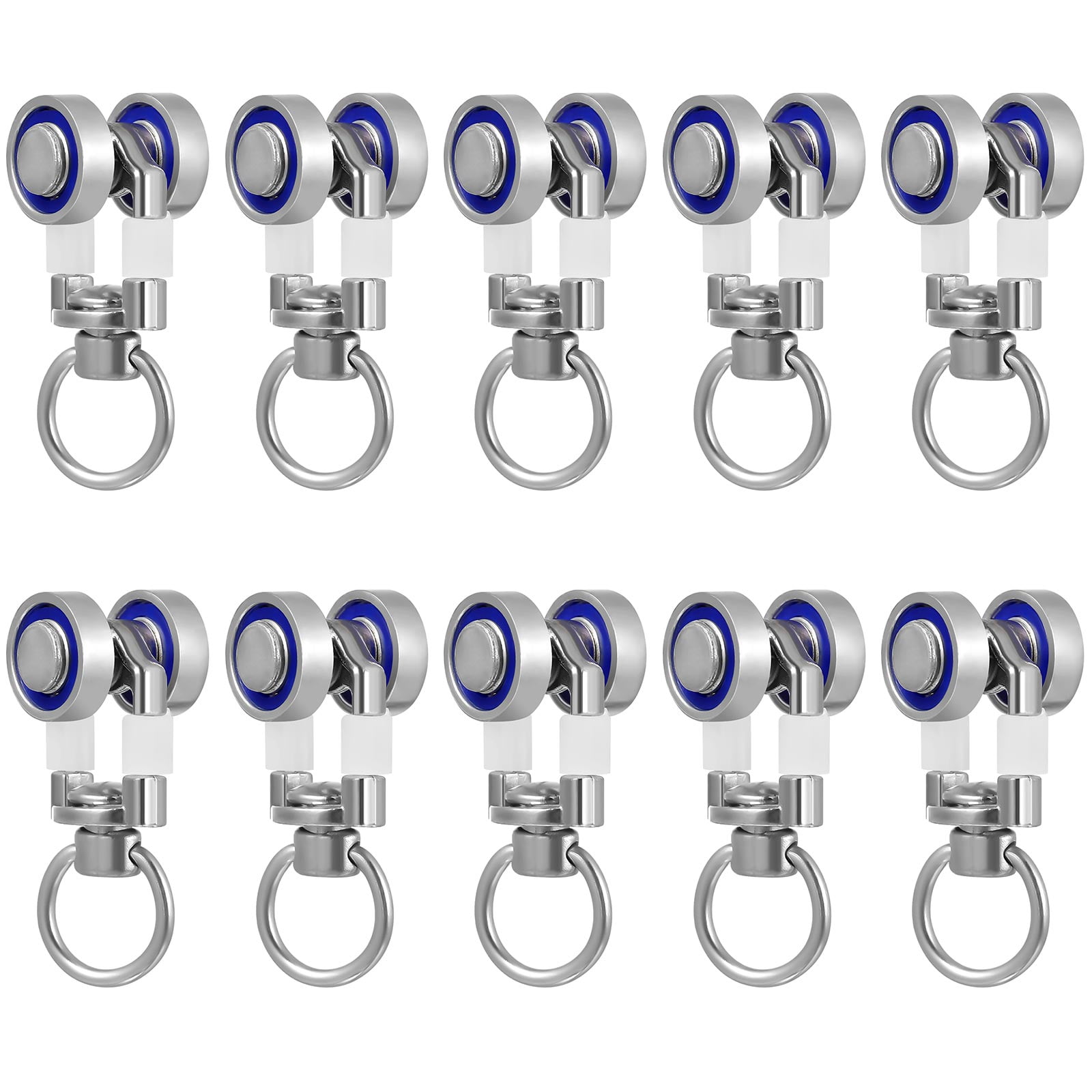 SEWOART 10Pcs Assorted Color Curtain Track Silent Rollers Metal