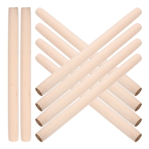SEWOART 10Pcs Wood Craft Sticks Natural Wood Rods for Cake Support and DIY Projects