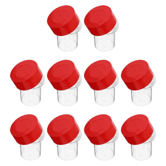 SEWOART 10pcs Clear Plastic Seal Box Plastic Round Organizer for Office Use Students