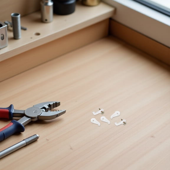 SEWOART 120Sets White Mirror Hanging Clips Plastic Glass Clamp for Cabinet and Wall Fixtures