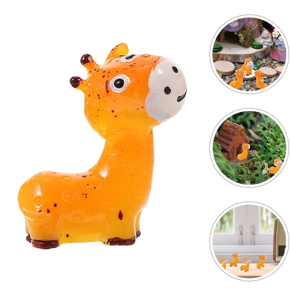SEWOART Intricate Orange Resin Deer Miniatures, Ideal for Micro Landscapes and Home Decor, 12Pcs