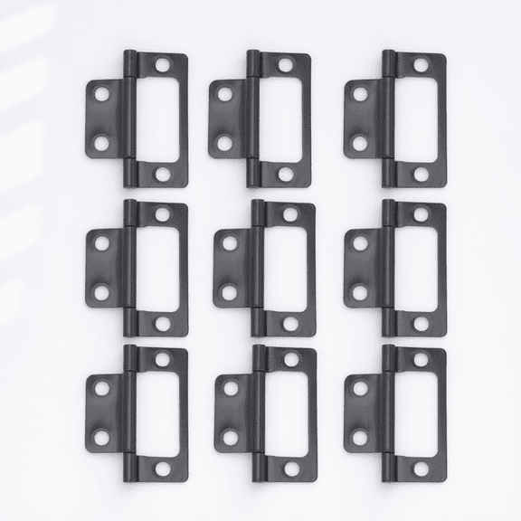 SEWOART 12Pcs Heavy Duty Cabinet Hinges Black Metal Iron Smooth Opening and Closing Rectangular