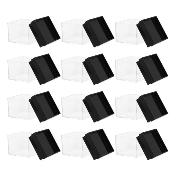 SEWOART 12Pcs Plastic Transparent Display Boxes for Mineral Sample Storage and Easy Viewing