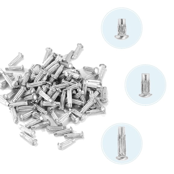 SEWOART 1500Pcs Plated Silver Aluminum Alloy Knurled Solid Rivets for Durable Signage Fixing