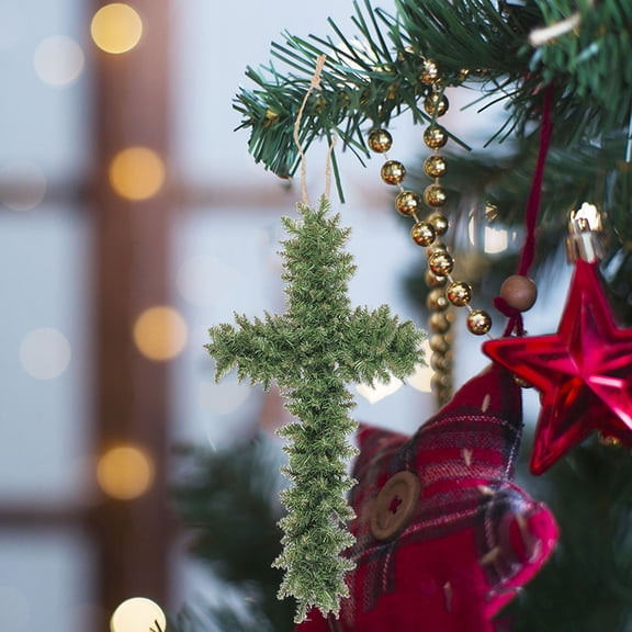 SEWOART Cross Wire For Wreaths Iron 3Pcs Green Office Decoration Simple Design