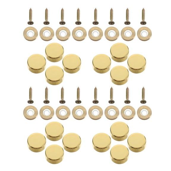 SEWOART Decorative Screws Mirror Screws Golden Copper 16 Pcs