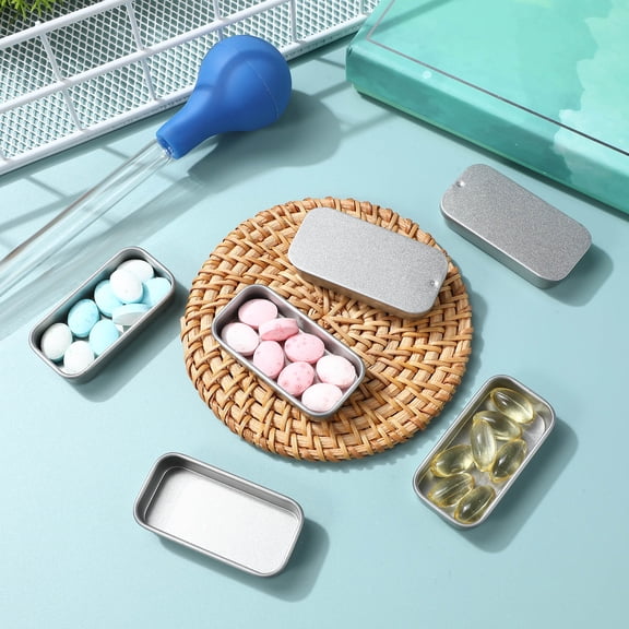 SEWOART Practical Push Lid Metal Tins Multi-Function Candy and Balm Storage 16Pcs