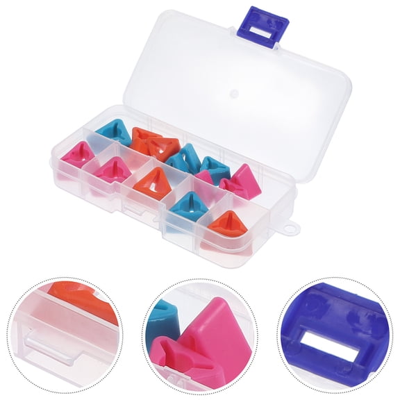 SEWOART 18Pcs Reusable Triangle Needle Cap Set with Assorted Colors for Knitting Accessories Use