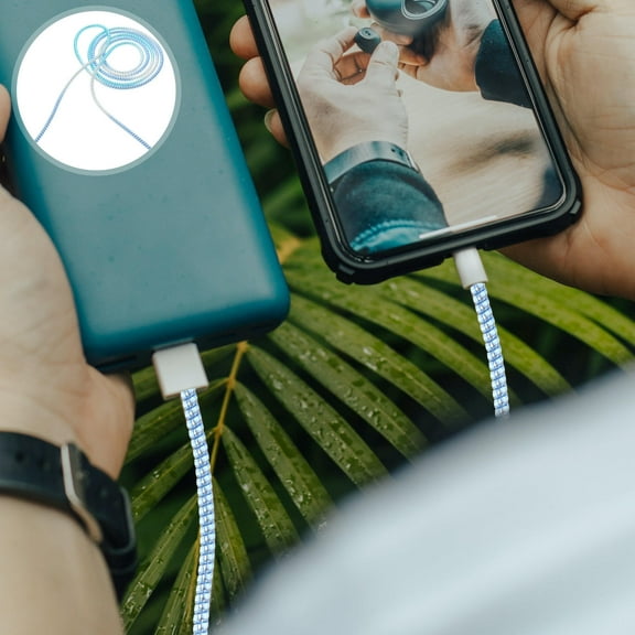 SEWOART Compact Design Cord Protector Blue PVC for Device Users 1Pack