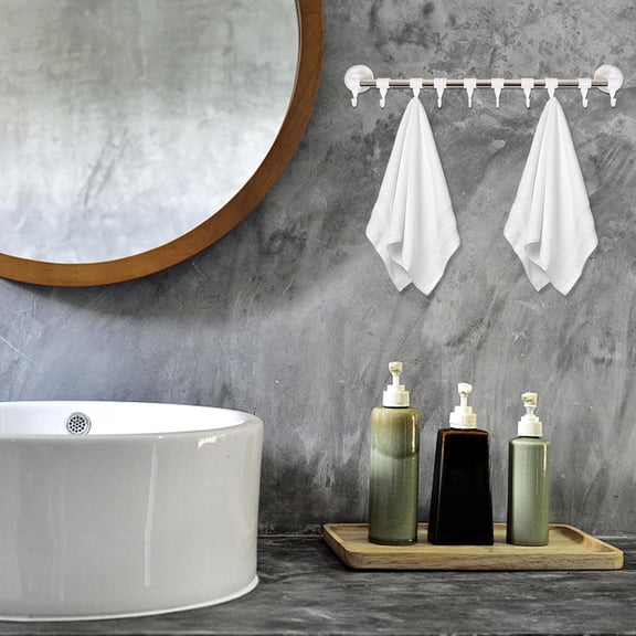 SEWOART Kitchen Hooks Wall Mounted Pot and Pan Hanger White Stainless Steel