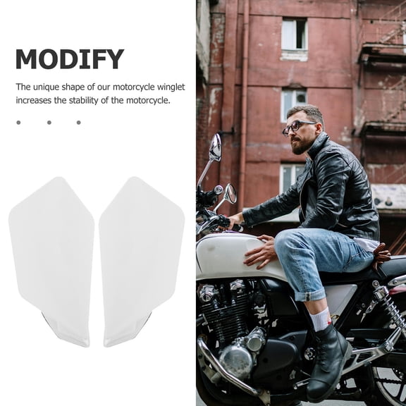 SEWOART 1Pair White Plastic Motorcycle Fairing Winglets for Improved Stability and Simple Mounting