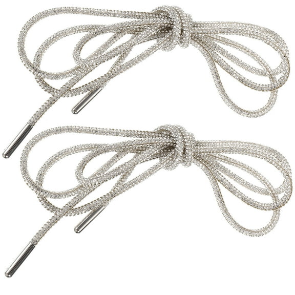 SEWOART Crystal Shoelaces Rhinestone Shoe Laces White 1 Pair DIY