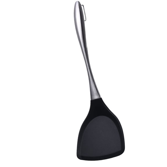 SEWOART 1Pc Silicone Cooking ula Black Heat Resistant Pancake Turner for Kitchen