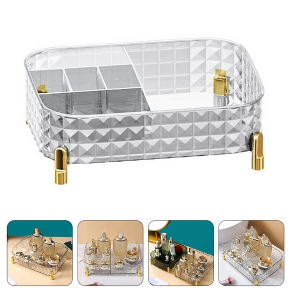 SEWOART Transparent PET Makeup Organizer Box Cosmetic Storage Container 1 Piece for Beauty Essentials