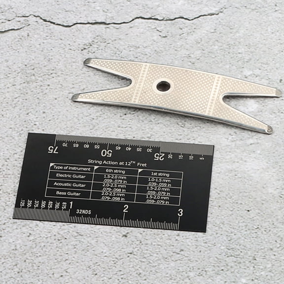 SEWOART 1Set Black Guitar String Action Gauge Ruler Kit with Clear Scale and Smooth Edges for Accurate Guitar Setup