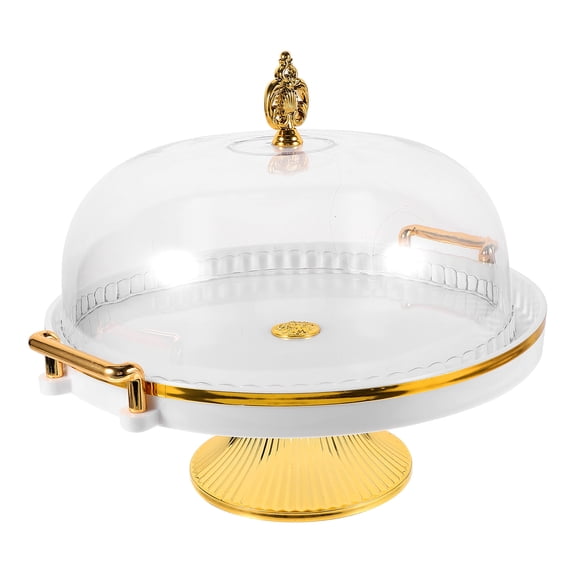SEWOART 1Set Elegant Transparent Dessert Display Stand with Dome Cover for Dining Table Use