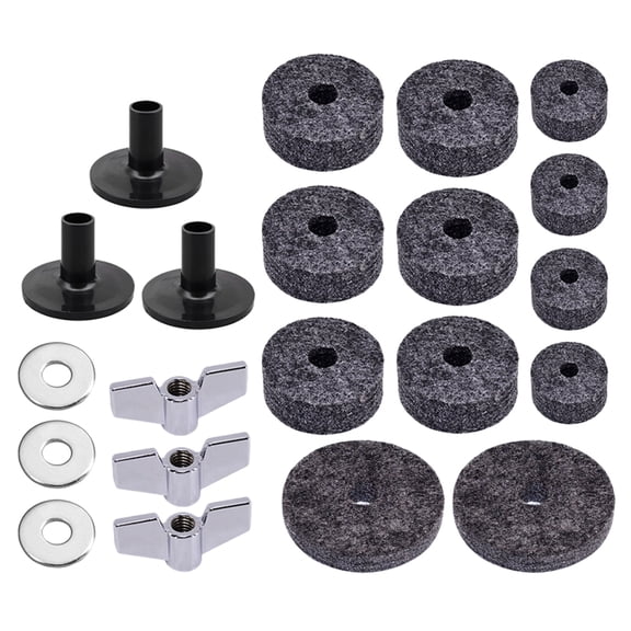 SEWOART 1Set Professional Drum Kit Felt Pads Grey Cymbal Protection and Sound Enhancement