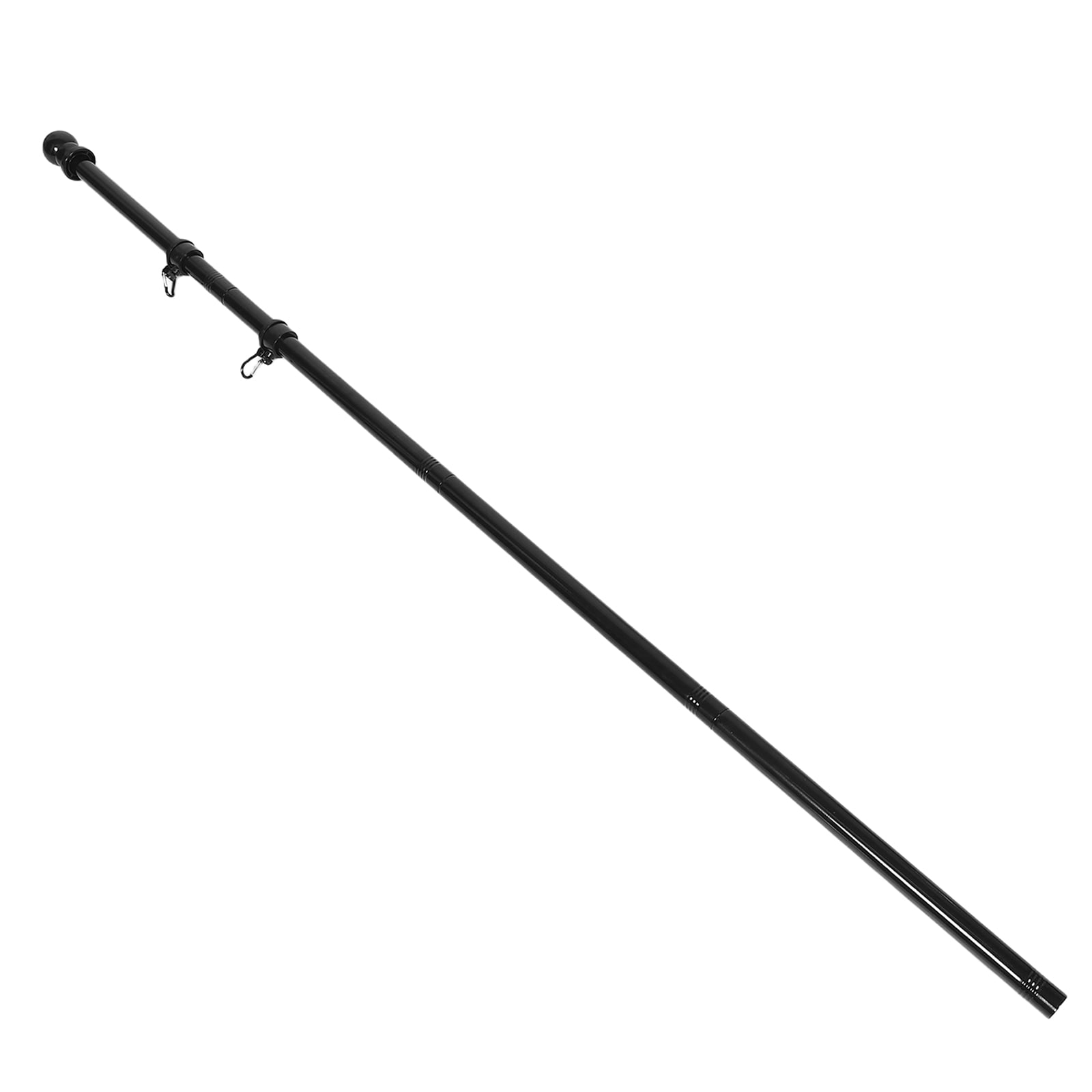 SEWOART 1Set Black Stainless Steel Flagpole Kit Outdoor Sectional Design Heavy Duty Metal Pole for House Yard Boat