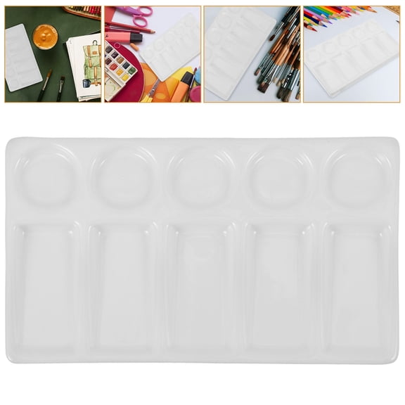 SEWOART Rectangular White Palette Plastic Material with Smooth Surface for Painting Mix
